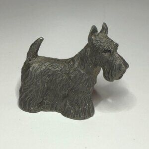Pewter Terrier Mini Figurine Vintage Scottish Terrier Collectible